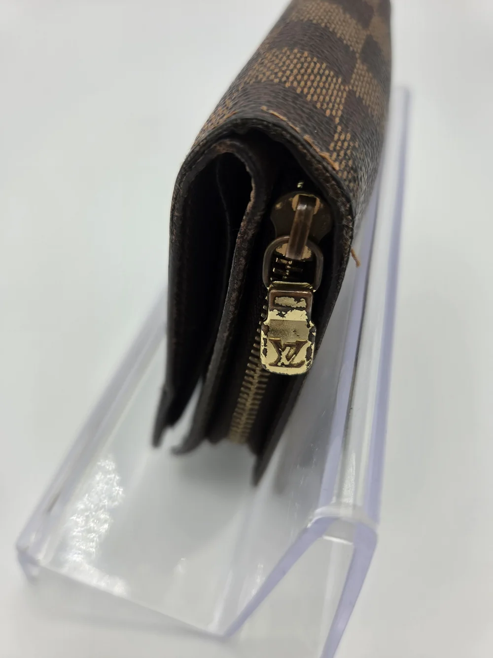 Authentic Preloved Louis Vuitton Brown Damier Ebene Compact Zippé Bifold Wallet